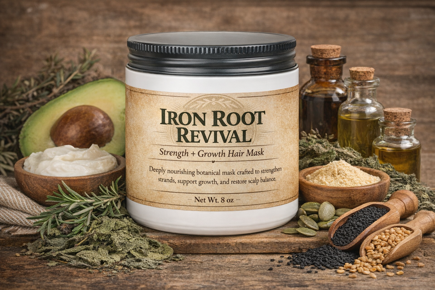 Iron Root Revival Hair Mask - Thickening, Strengthening, Nourishing