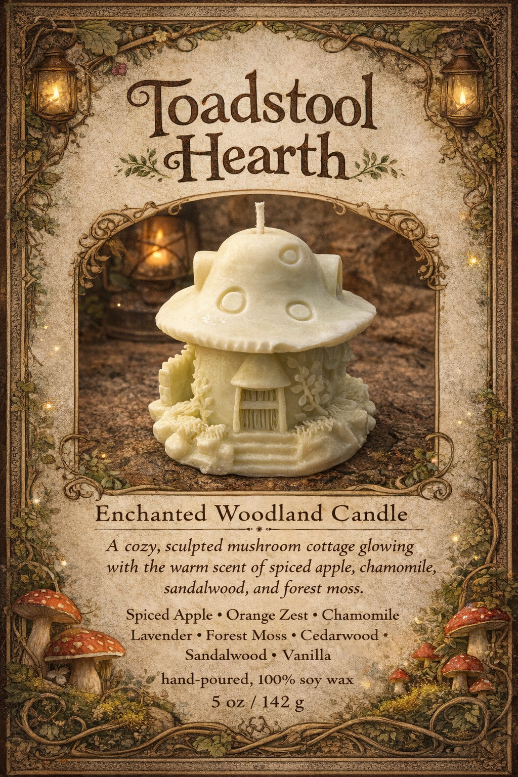 Toadstool Hearth Candle