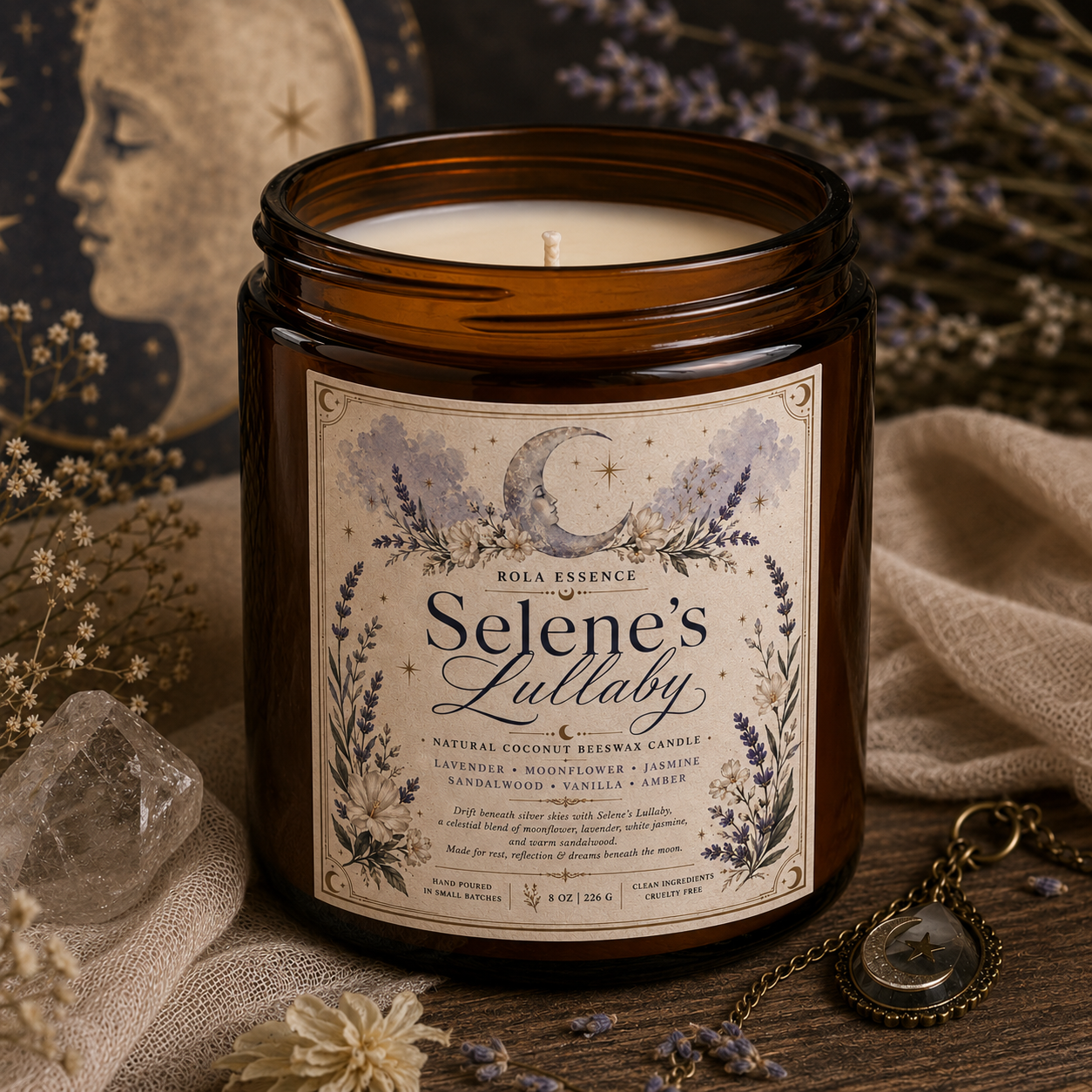 Selene’s Lullaby Beeswax Candle