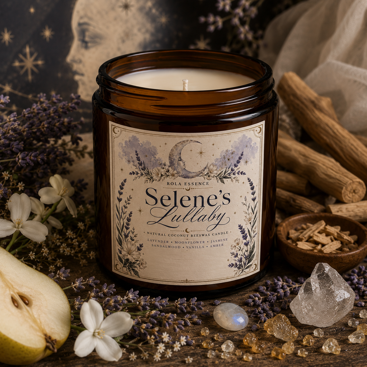 Selene’s Lullaby Beeswax Candle