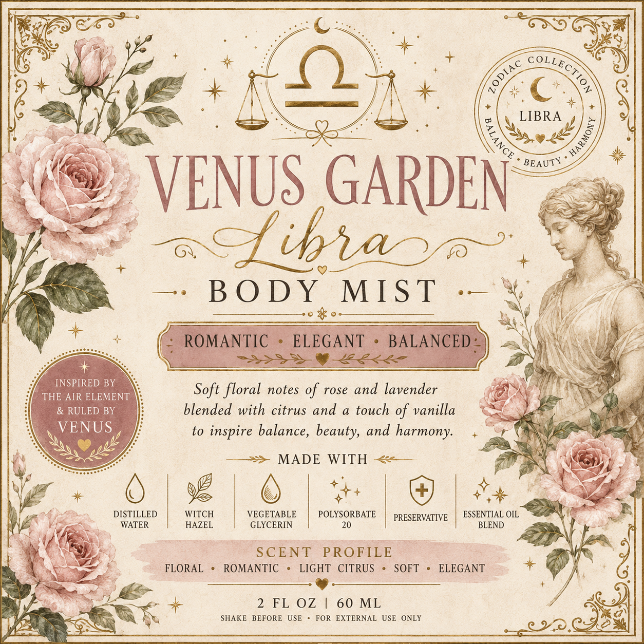 Venus Garden - Libra Body Mist