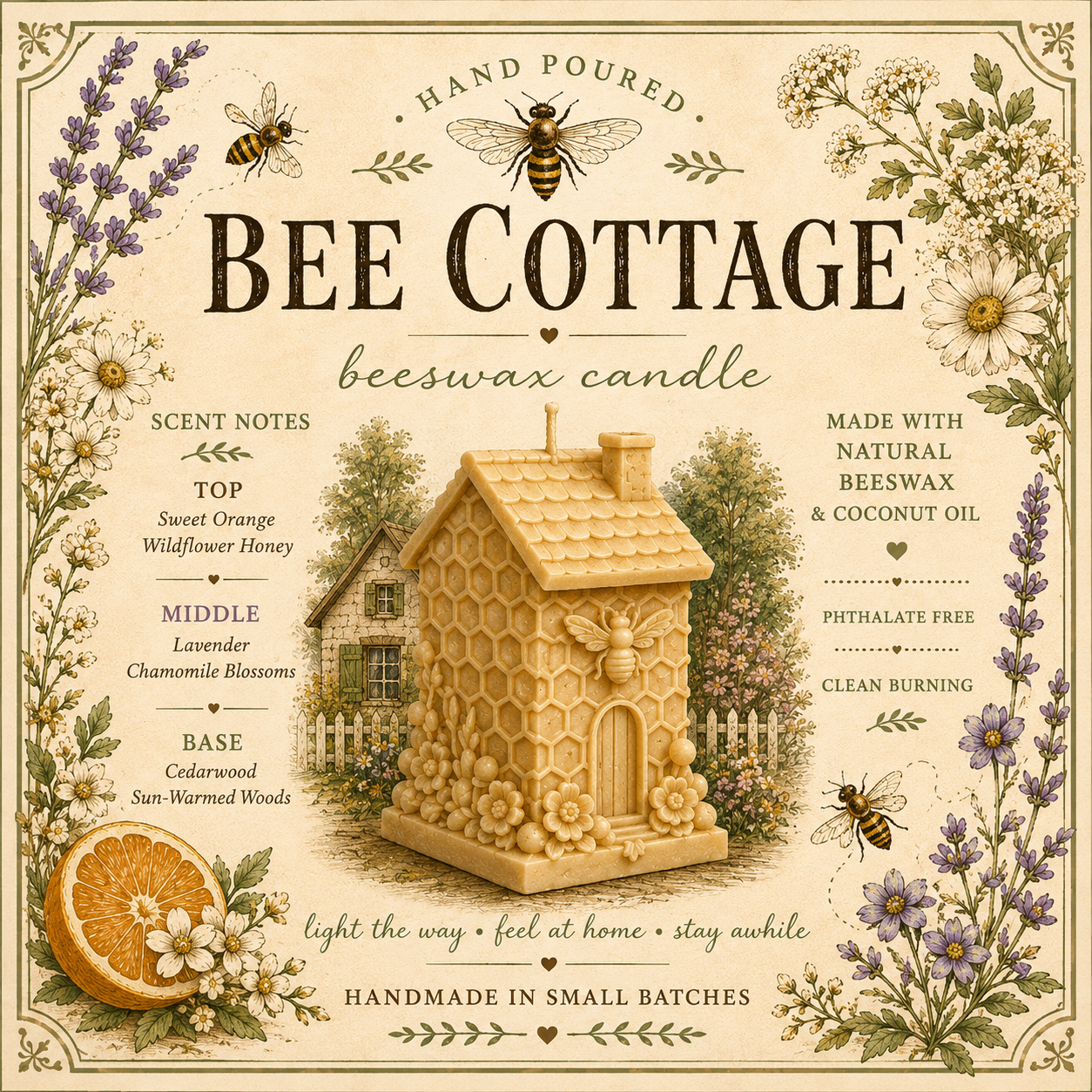 Bee Cottage Beeswax Candle