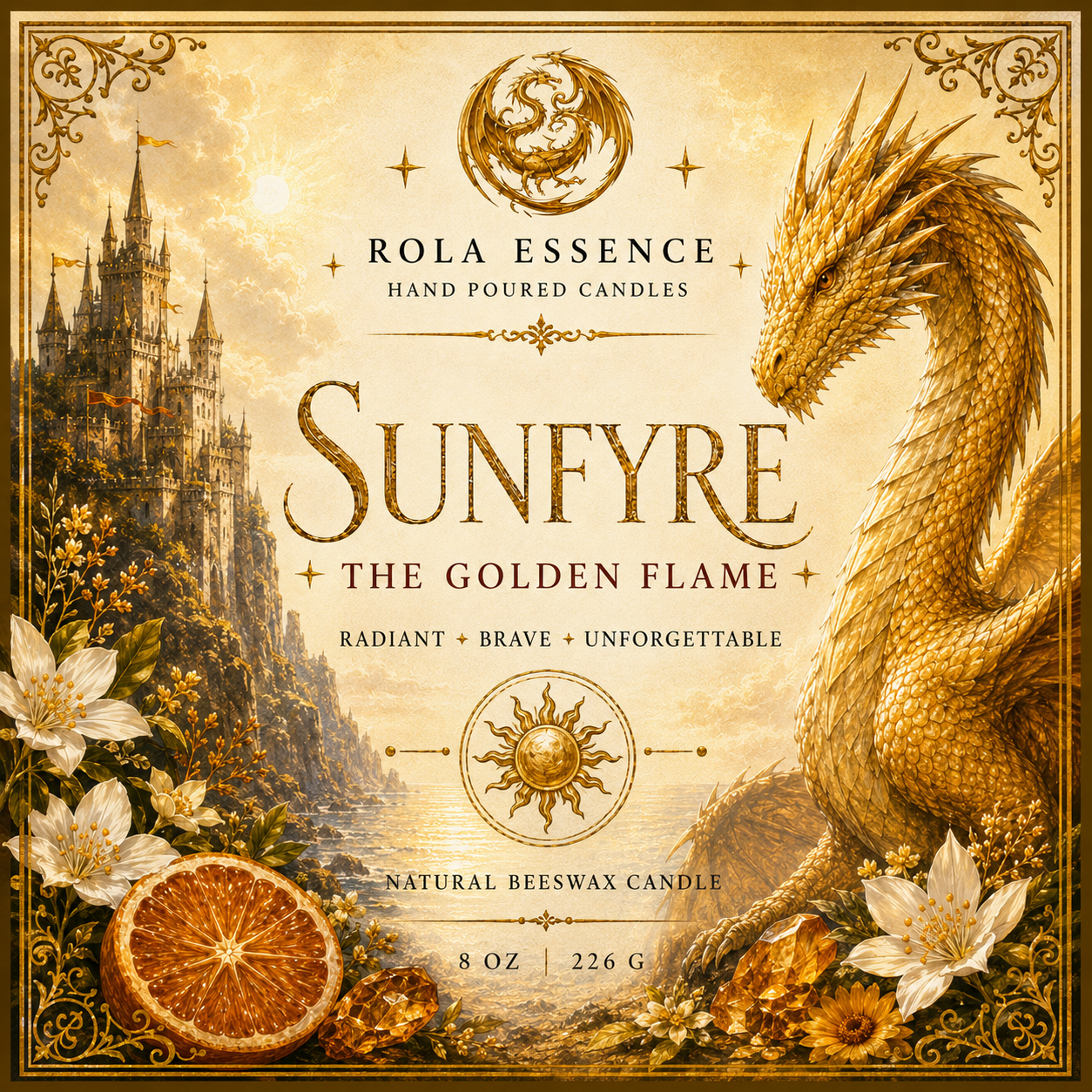 Sunfyre - The Golden Flame Candle