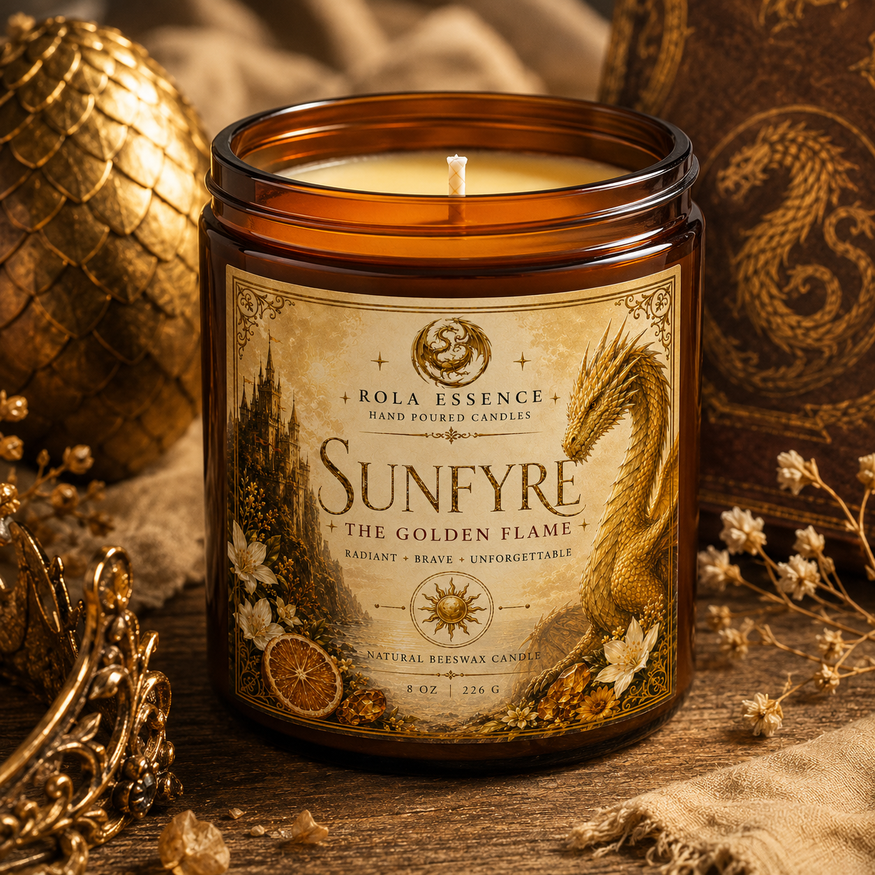 Sunfyre - The Golden Flame Candle