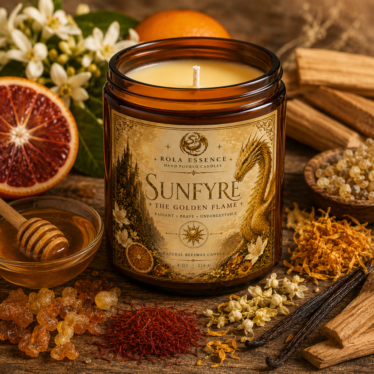 Sunfyre - The Golden Flame Candle