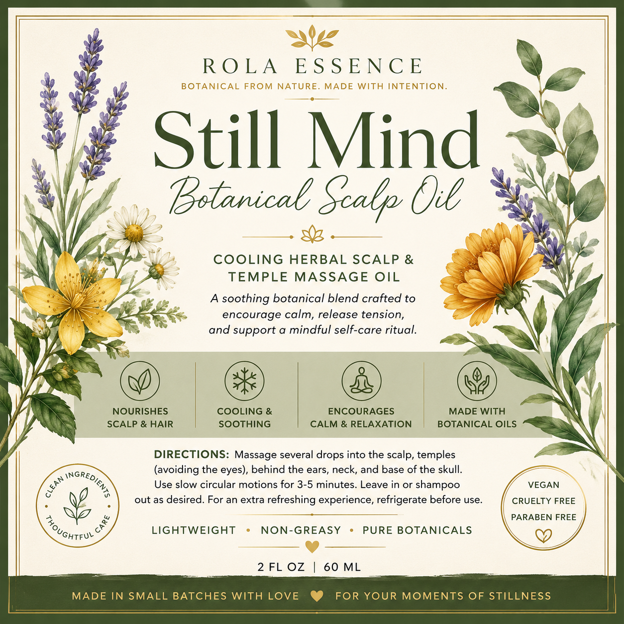 Still Mind Botanical Scalp Oil - Headache Relief • Soothing • Calming