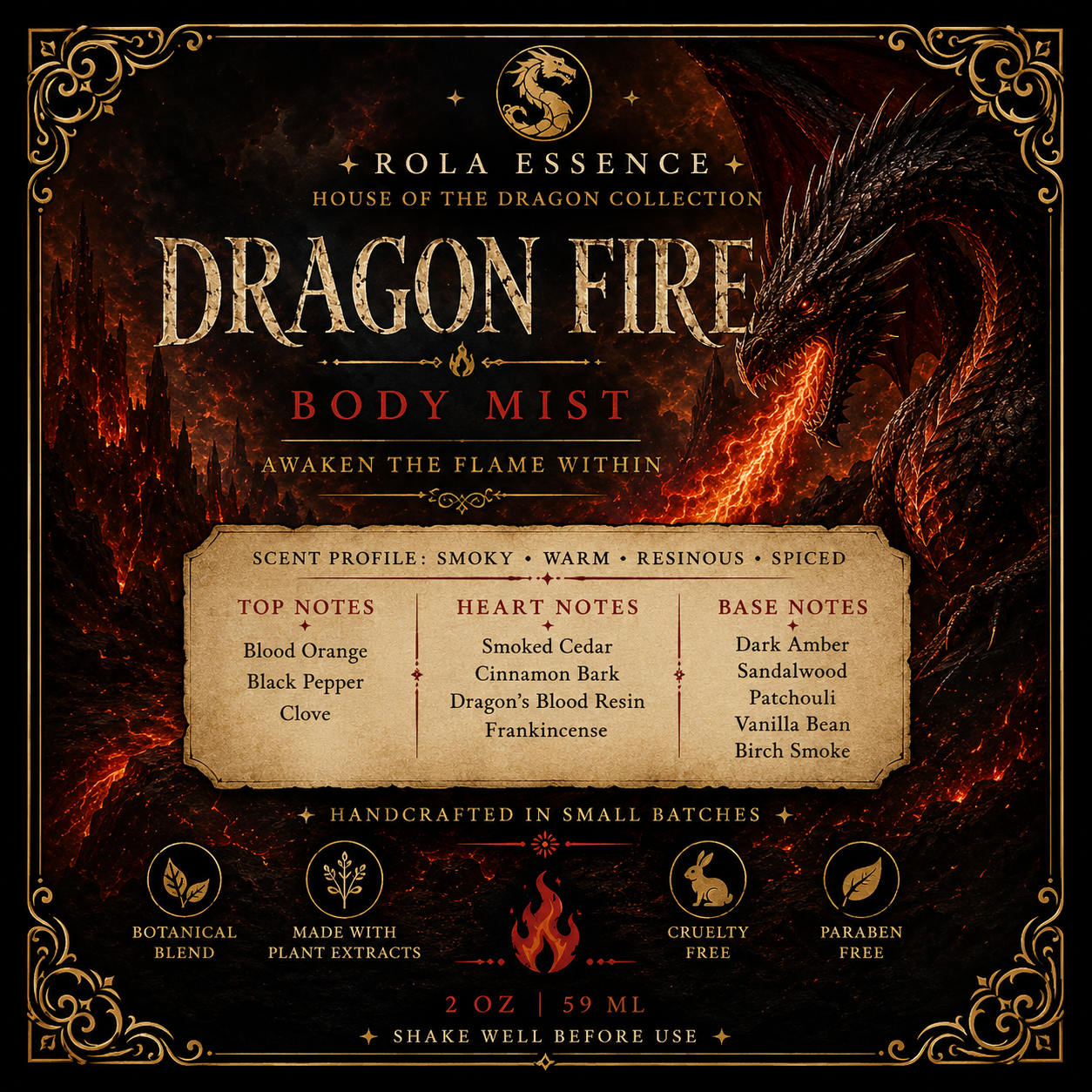 Dragon Fire Body Mist - Ignite the Flame