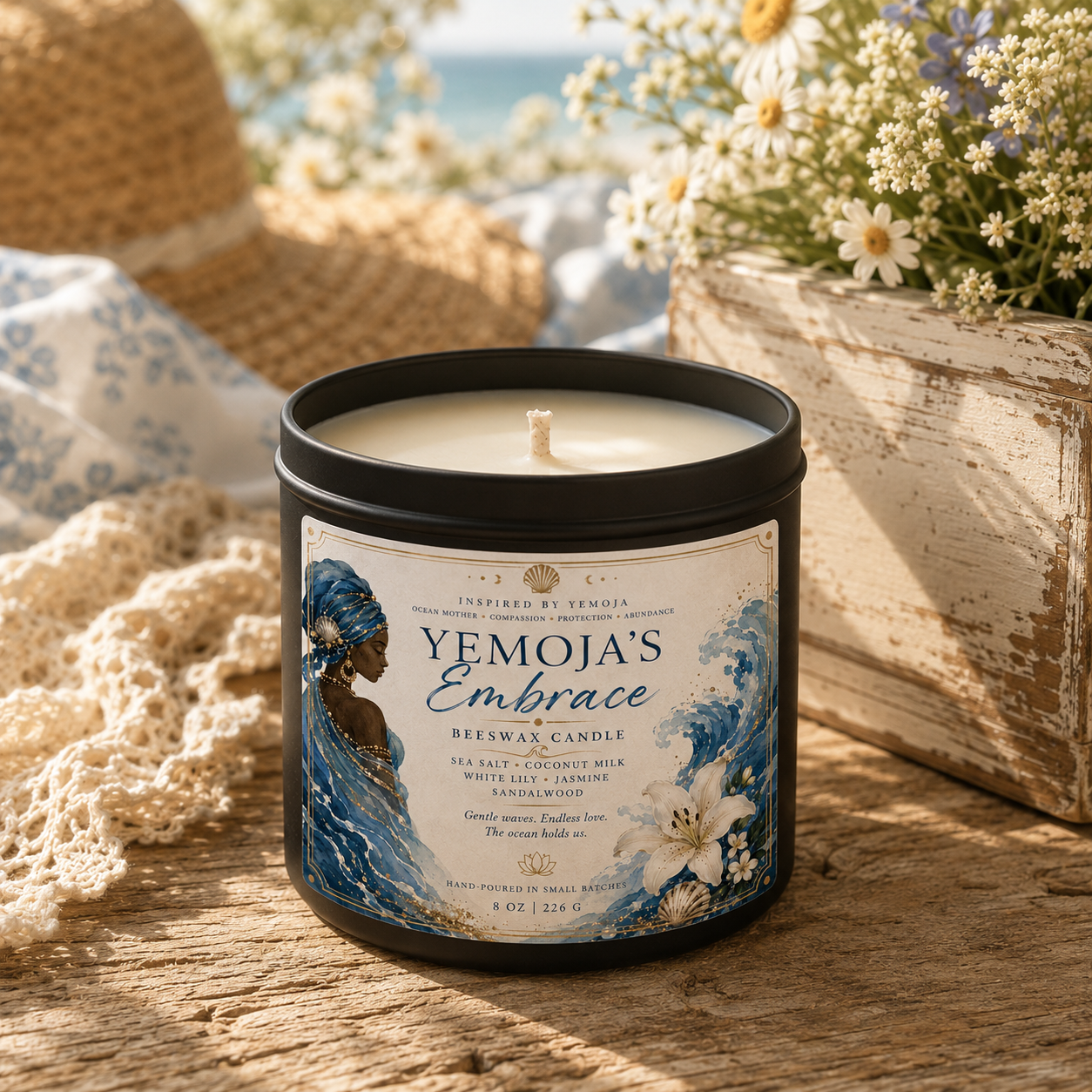 Yemoja’s Embrace Beeswax Candle