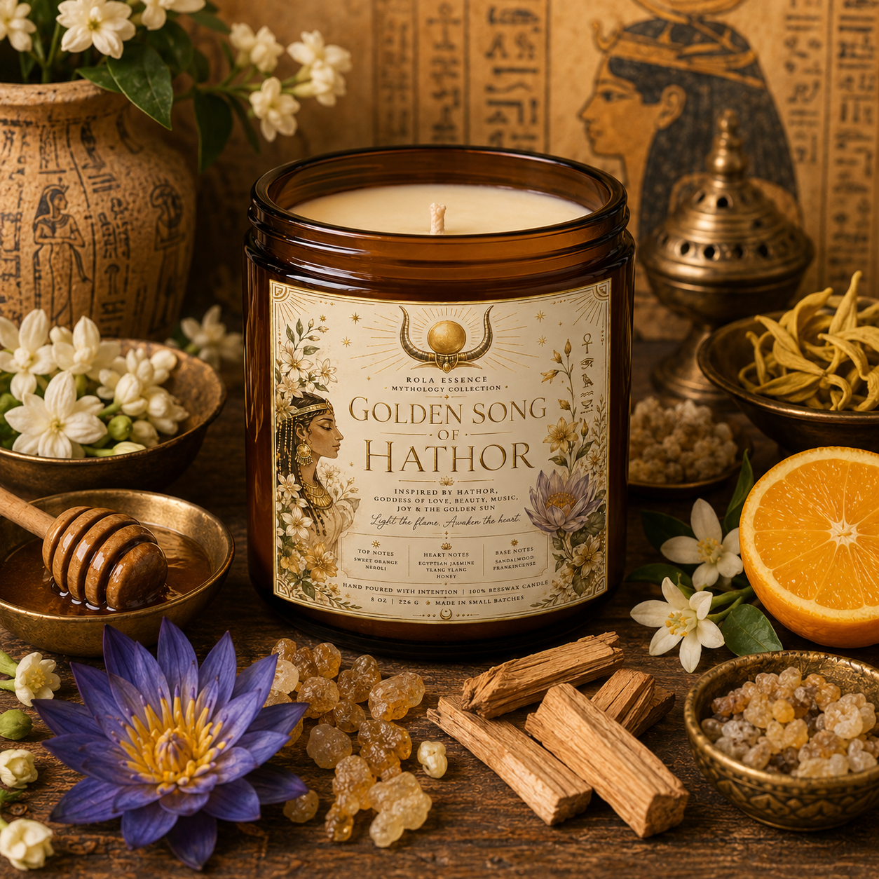 Golden Song of Hathor Candle