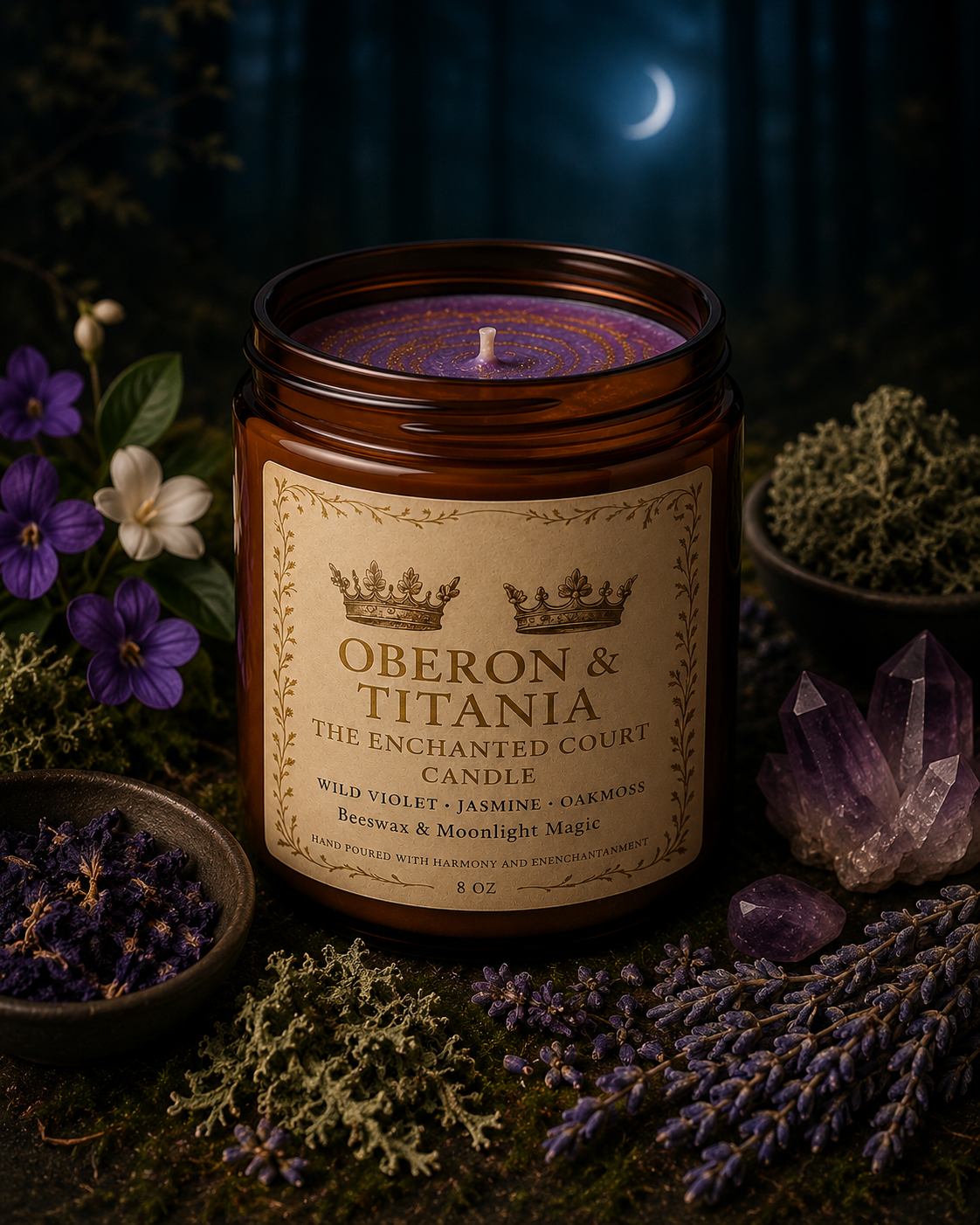Oberon & Titania — The Enchanted Court Candle