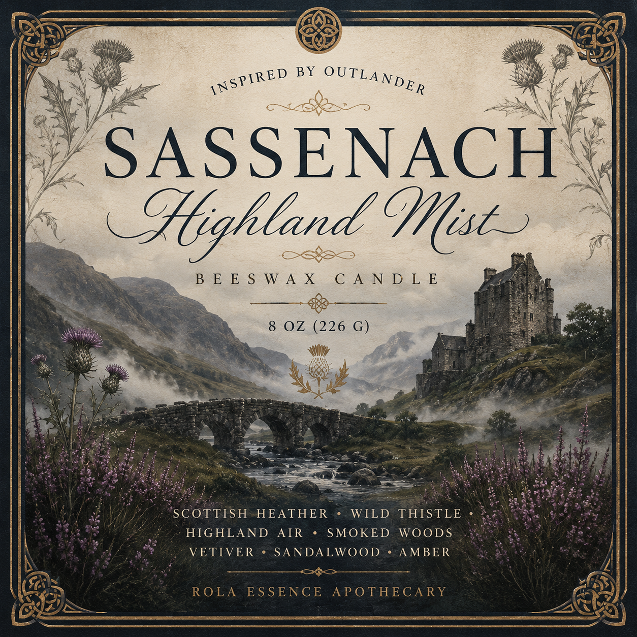 Sassenach Highlander Mist Candle