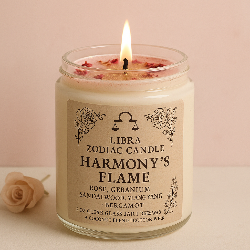 Libra Zodiac Candle- Harmony’s Flame