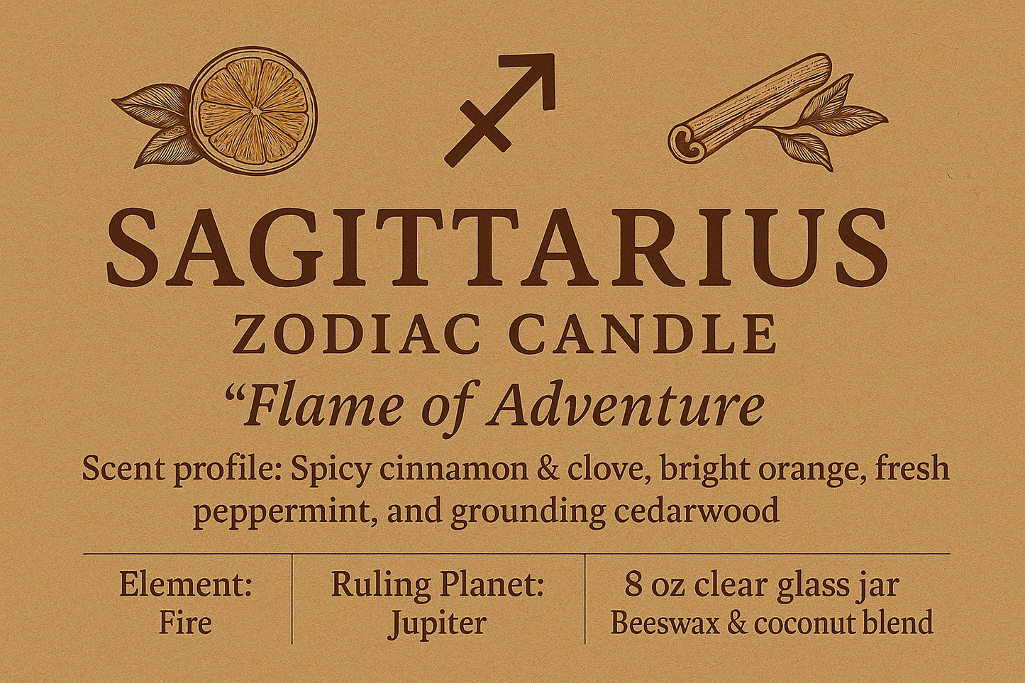 Sagittarius Zodiac Candle – Flame of Adventure