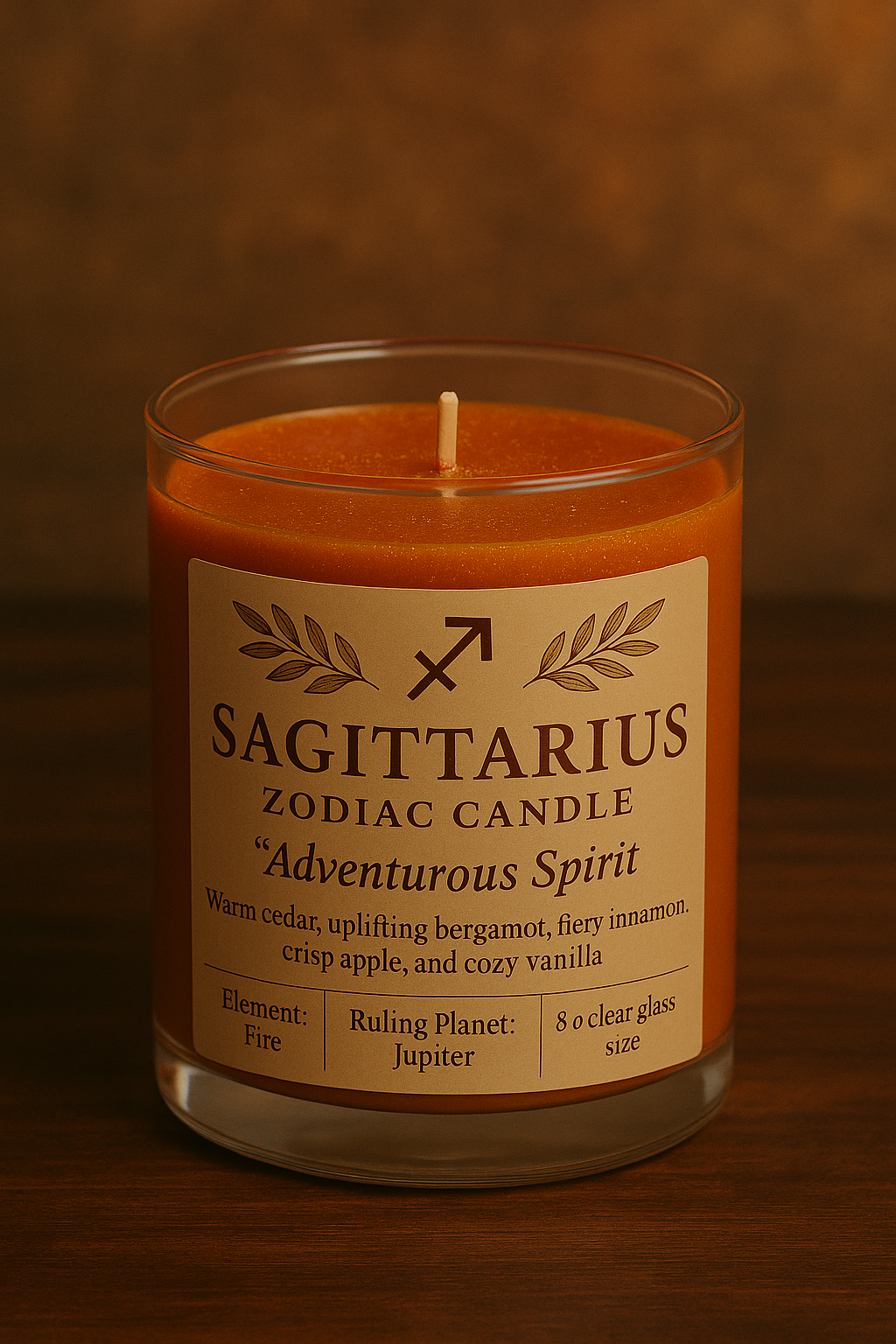 Sagittarius Zodiac Candle – Flame of Adventure