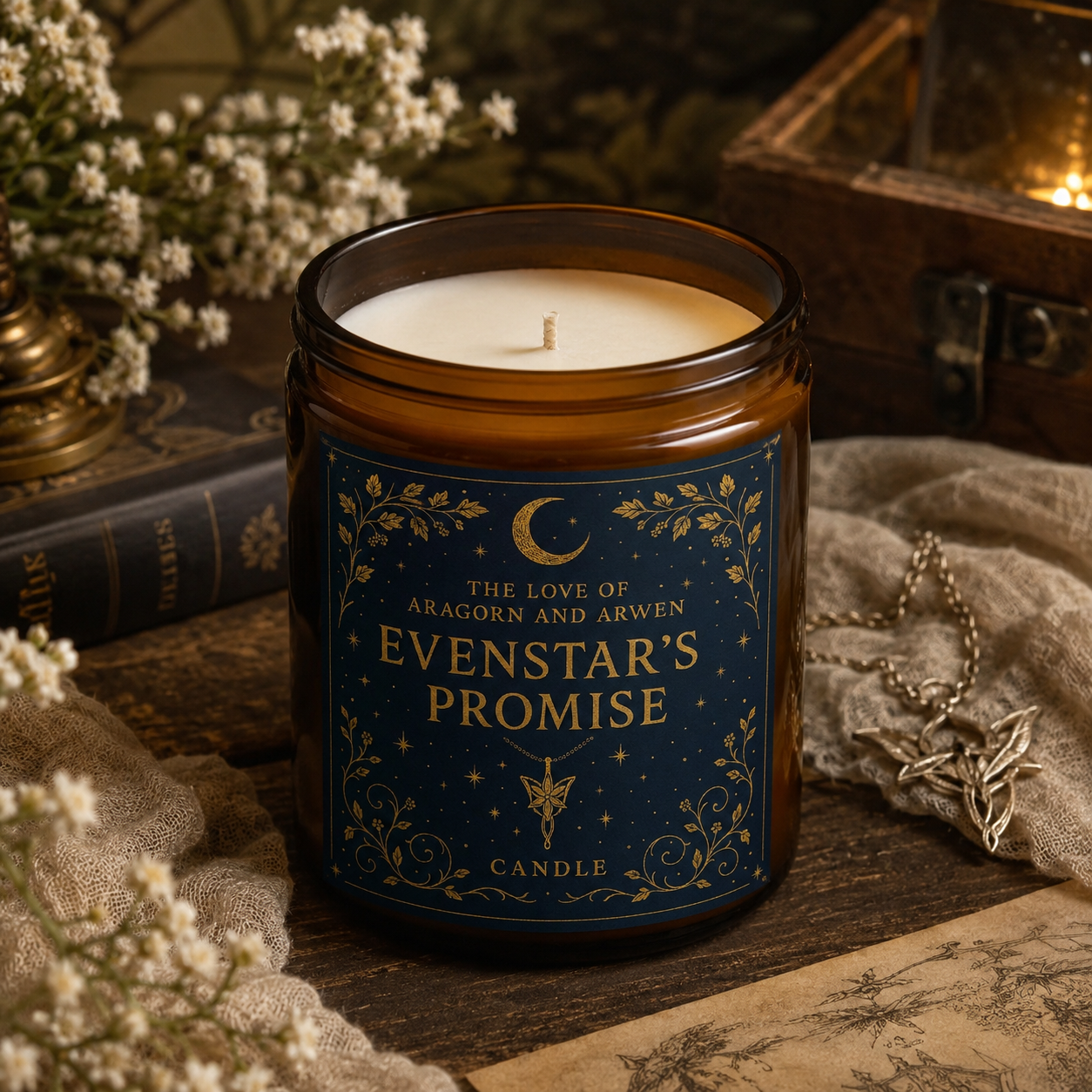 Evenstar’s Promise – The Love of Aragorn and Arwen Candle