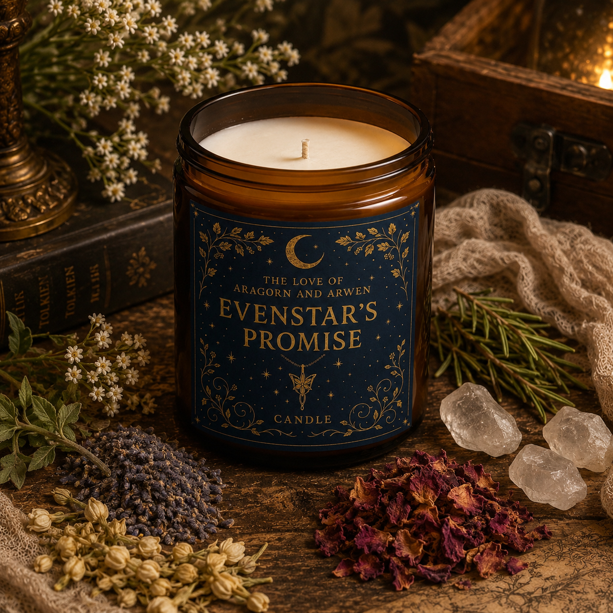 Evenstar’s Promise – The Love of Aragorn and Arwen Candle
