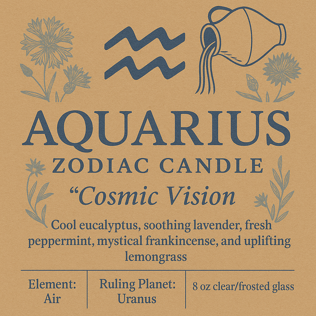 Aquarius Zodiac Candle – Cosmic Vision