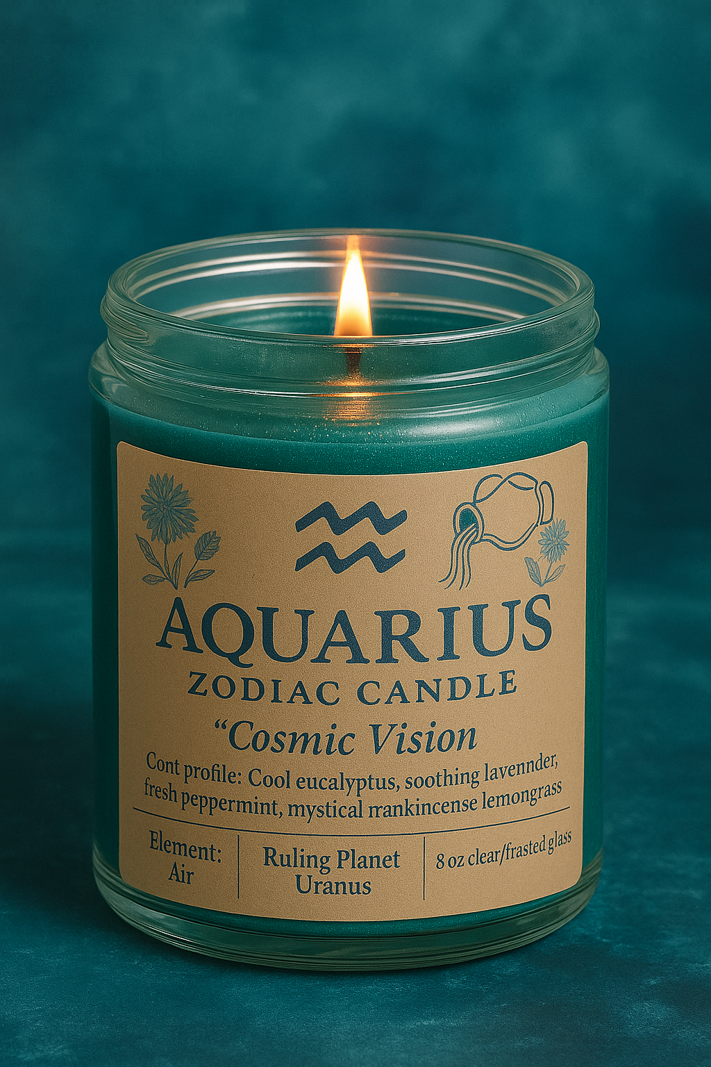 Aquarius Zodiac Candle – Cosmic Vision