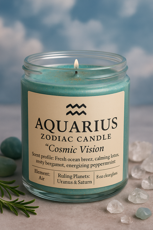 Aquarius Zodiac Candle – Cosmic Vision