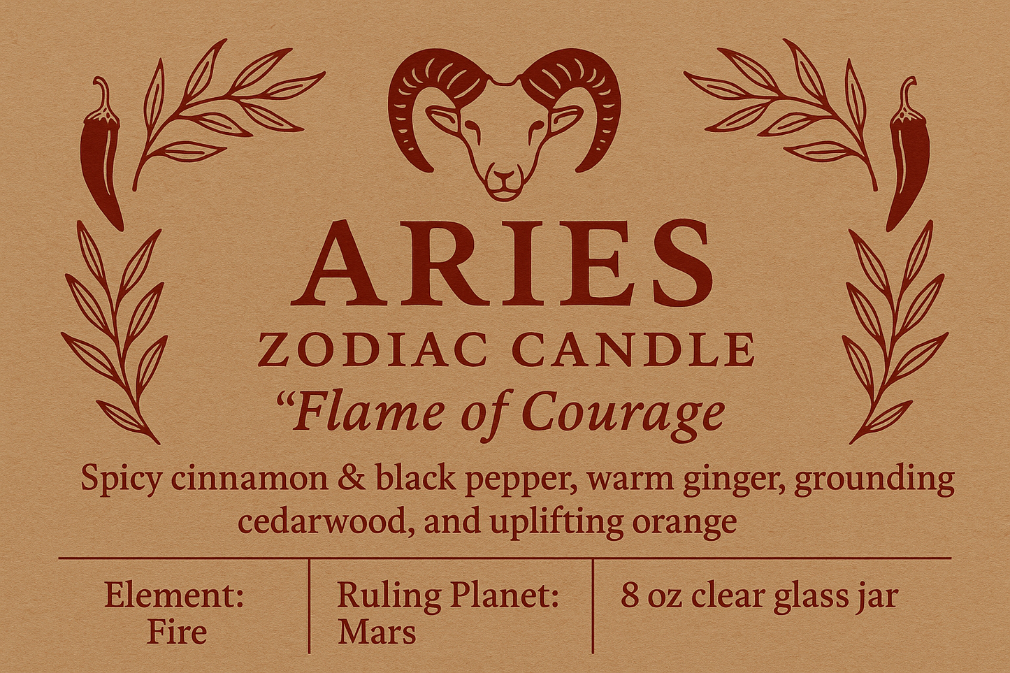 Aries Zodiac Candle – Flame of Courage