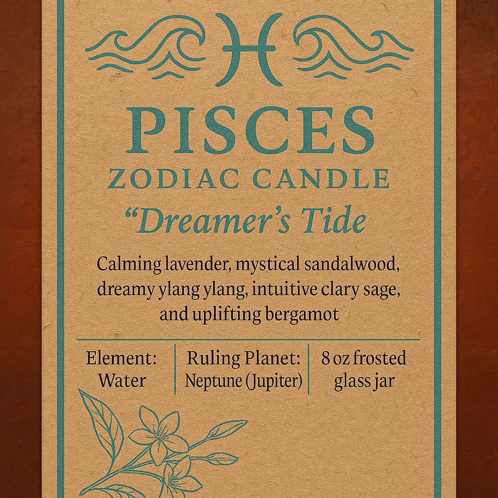Pisces Zodiac Candle — Dreamer’s Tide