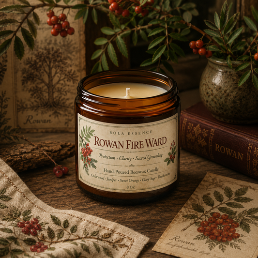 Rowan Fire Ward Candle - Ancient Fiery Protection
