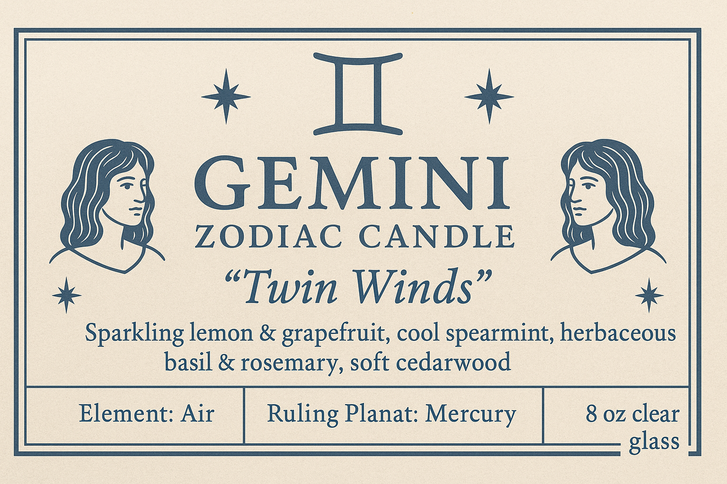 Gemini Zodiac Candle — Twin Winds