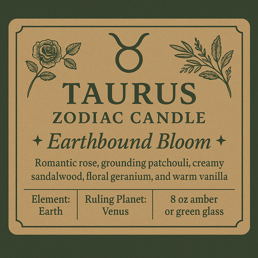 Taurus Zodiac Candle — Earthbound Bloom