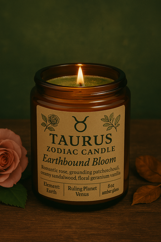 Taurus Zodiac Candle — Earthbound Bloom