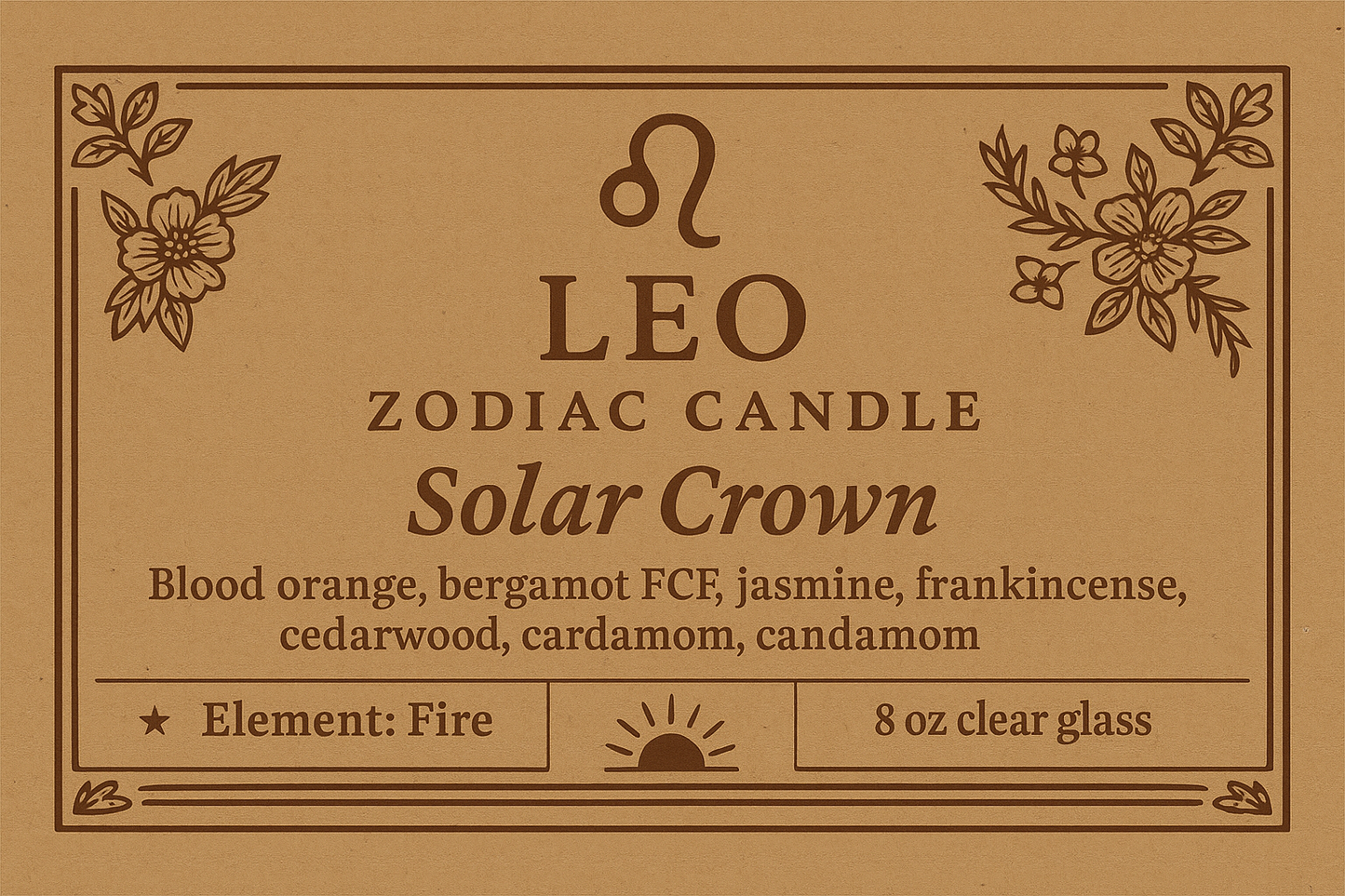 Leo Zodiac Candle - Solar Crown