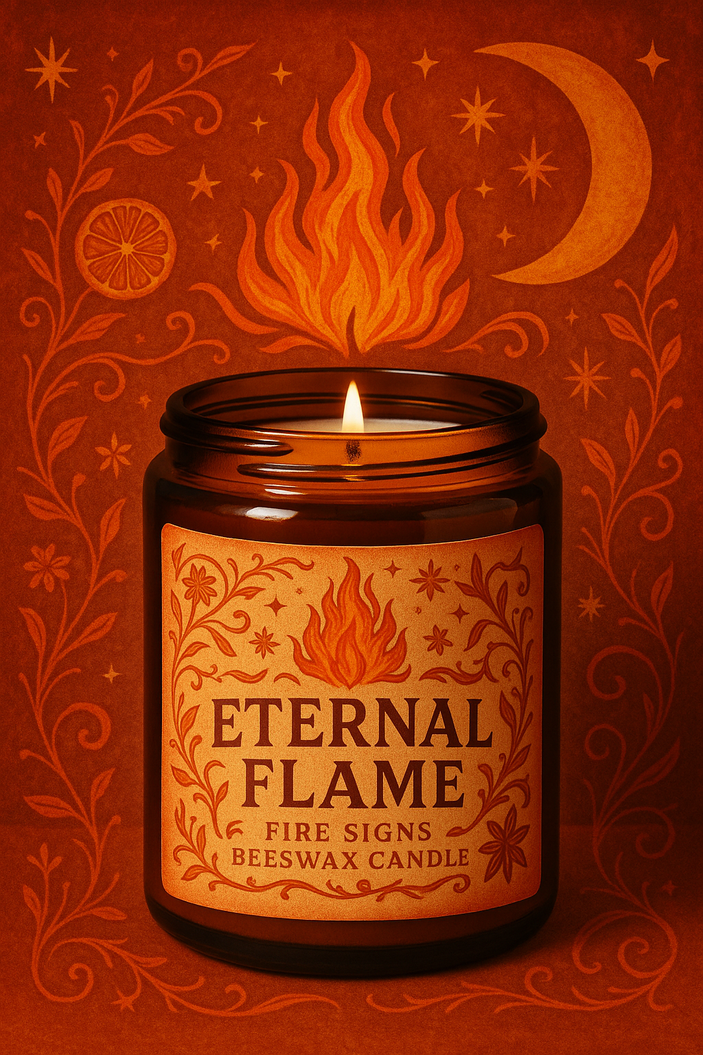 Eternal Flame – Fire Signs Candle • Aries • Leo • Sagittarius