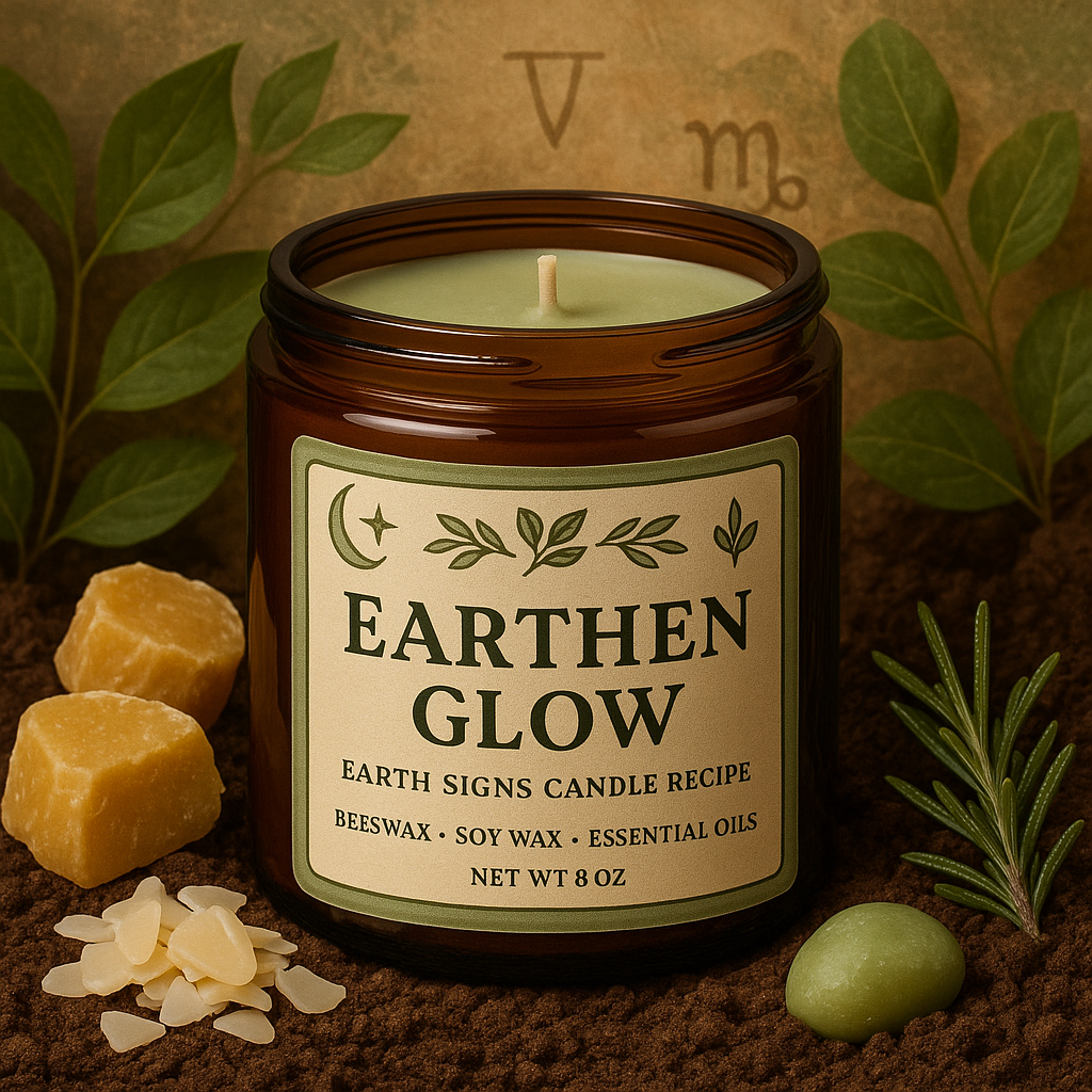 Rooted Glow – Earth Signs Beeswax Candle • Taurus • Virgo • Capricorn