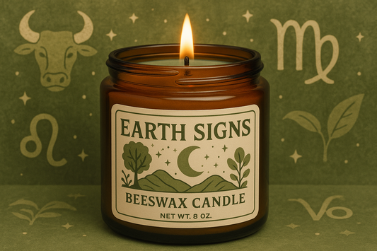 Rooted Glow – Earth Signs Beeswax Candle • Taurus • Virgo • Capricorn
