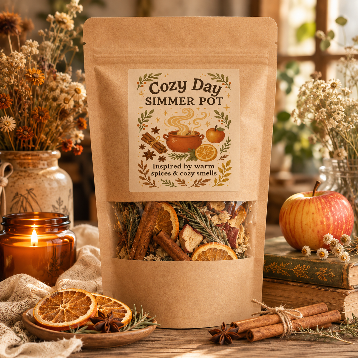Cozy Day Simmer Pot - Relaxation Rewarding & Cozy Haven