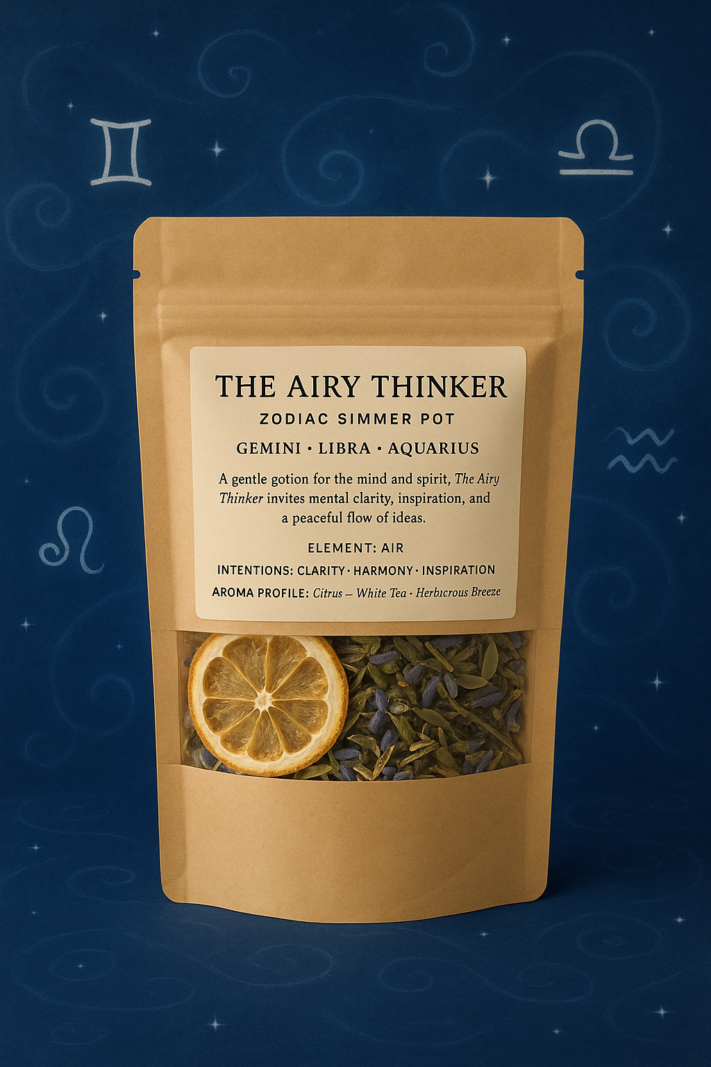 The Airy Thinker – Zodiac Simmer Pot Gemini • Libra • Aquarius