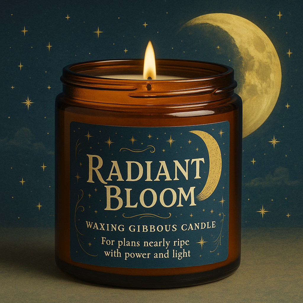 Radiant Bloom – Gibbous Moon Candle