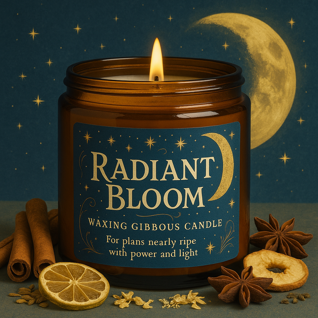 Radiant Bloom – Gibbous Moon Candle