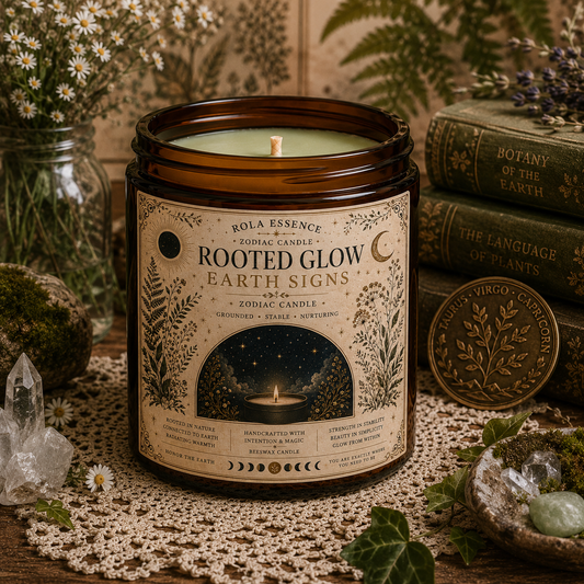 Rooted Glow – Earth Signs Zodiac Beeswax Candle • Taurus • Virgo • Capricorn