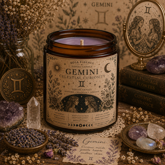 Gemini Zodiac Candle — Celestial Curiosity ￼