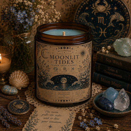 Moonlit Tides - Water Signs Zodiac Candle • Cancer • Scorpio • Pisces