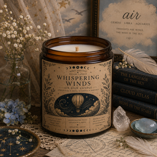 Whispering Winds Air Signs Zodiac Candle – Gemini • Libra • Aquarius