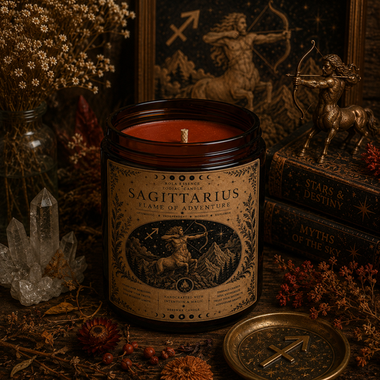 Sagittarius Zodiac Candle – Flame of Adventure