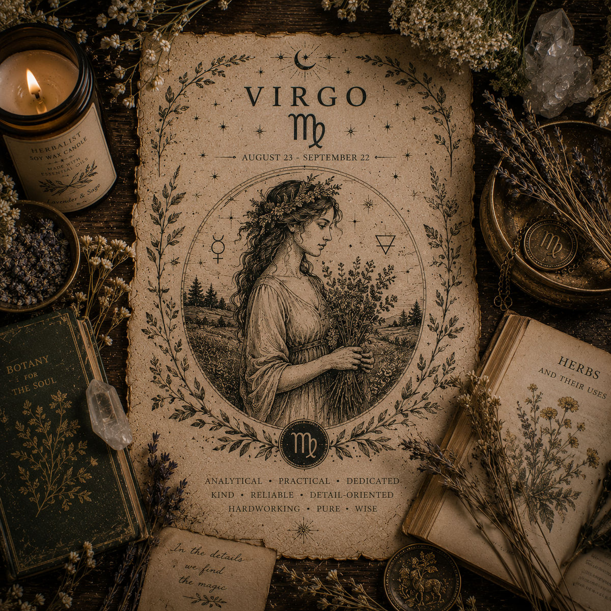 Virgo Zodiac Candle – Earth’s Healer