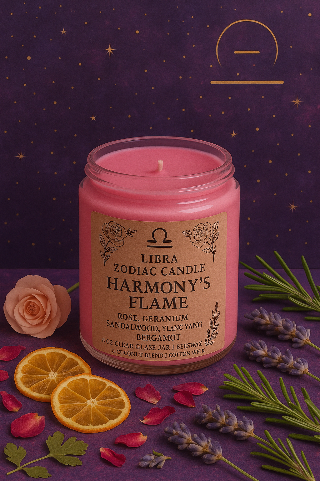Libra Zodiac Candle- Harmony’s Flame