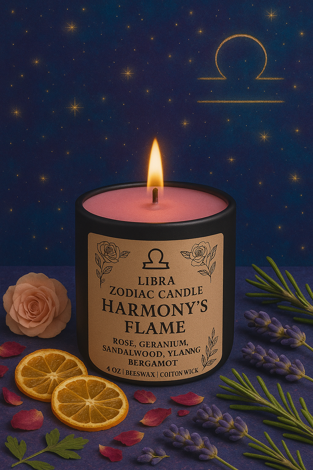 Libra Zodiac Candle- Harmony’s Flame