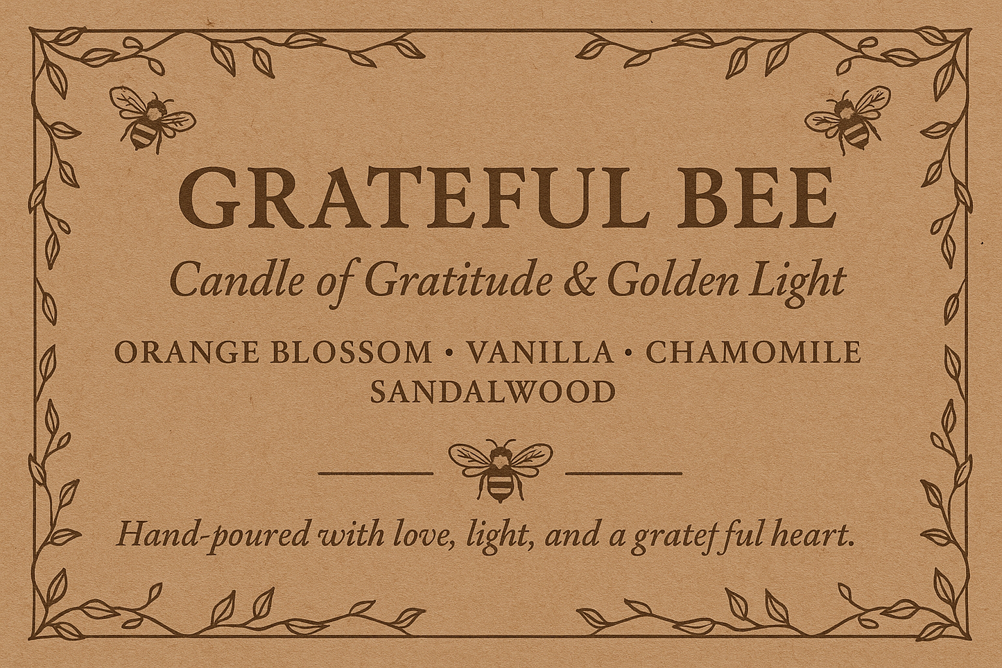 Grateful Bee Candle