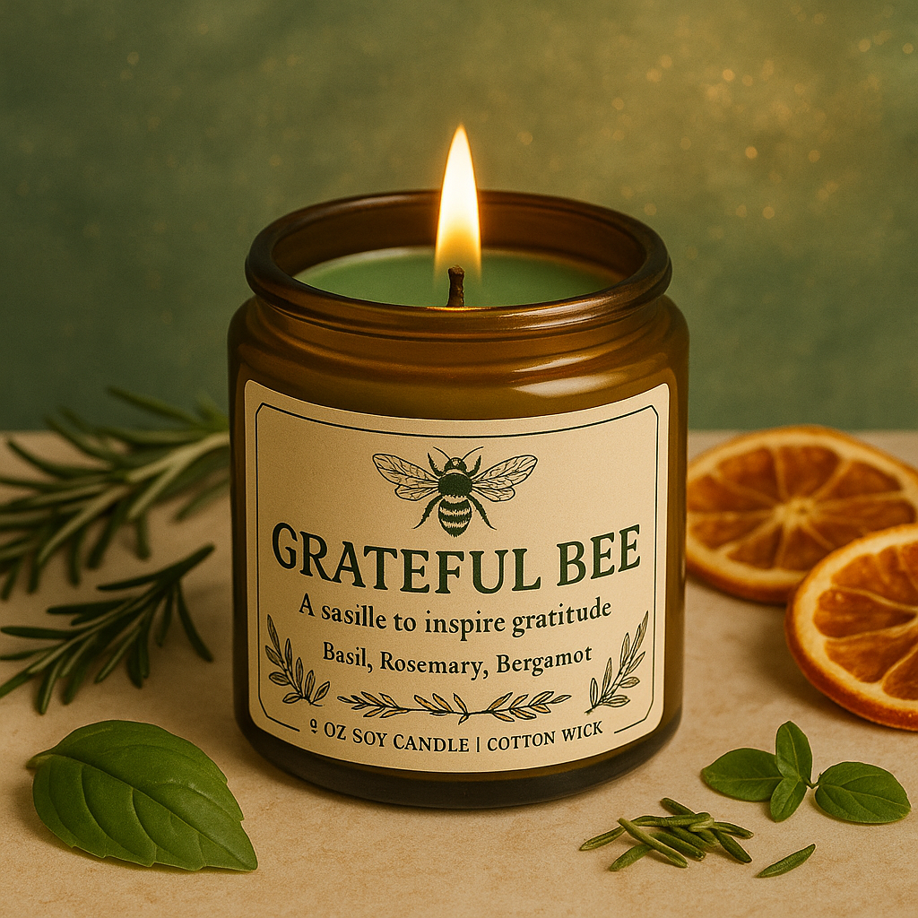 Grateful Bee Candle