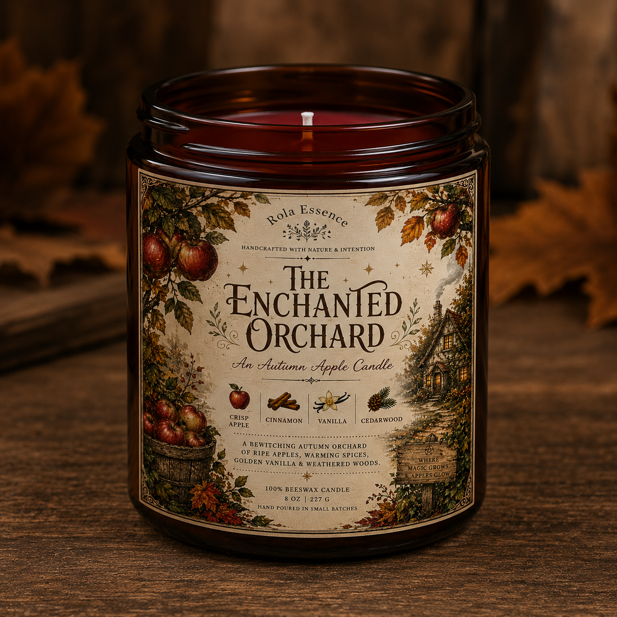 The Enchanted Orchard - Autumn Apple Beeswax Candle