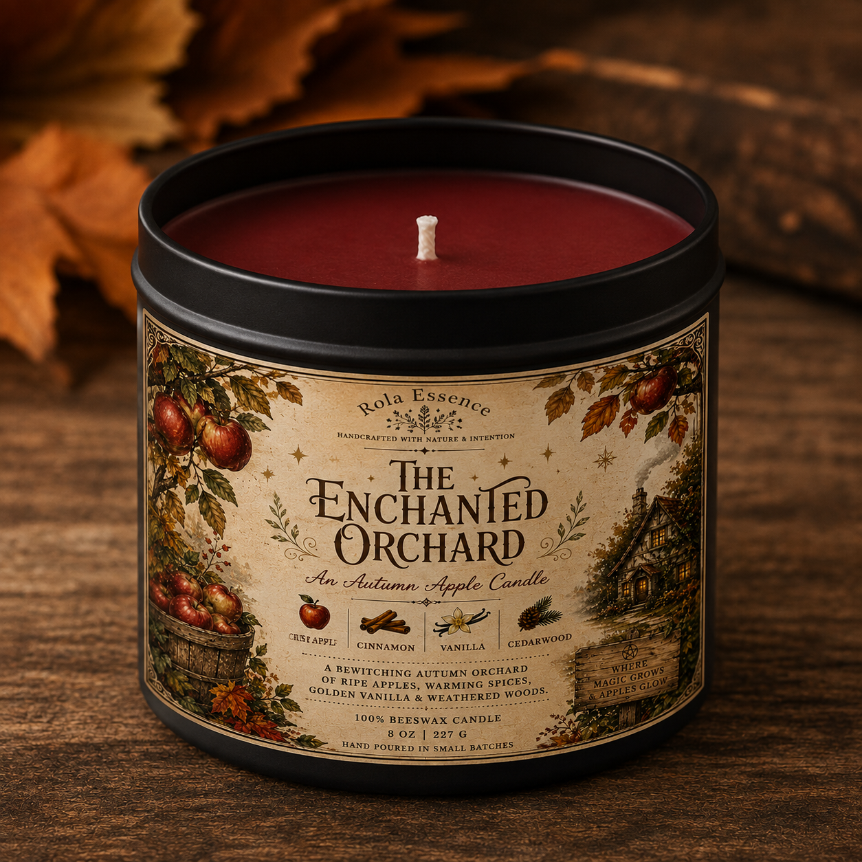 The Enchanted Orchard - Autumn Apple Beeswax Candle
