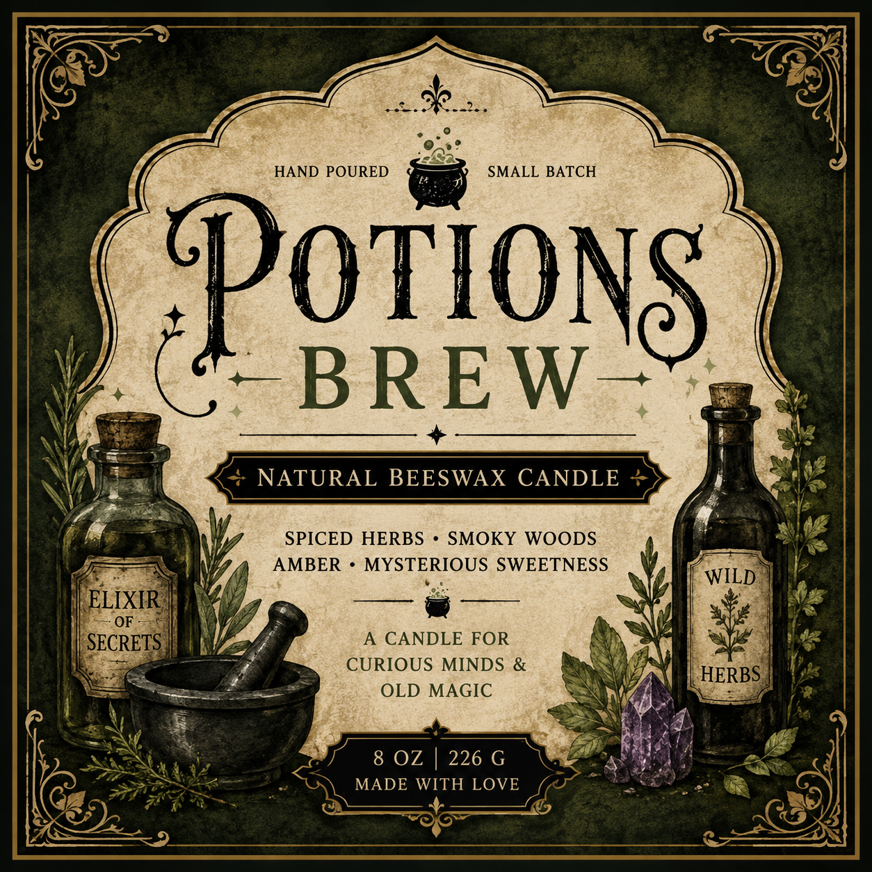 Potions Brew Natural Beeswax Candle